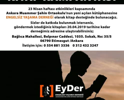 Ankara Muhammer Şahin Ortaokulu Kütüphanesi için kitap kampanyası - Nisan 2019